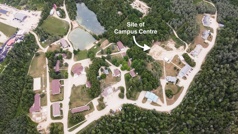 map of Ethnos Canada property showing location of new Campus Centre building