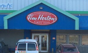 Tim Horton's sign with Inuktitut text