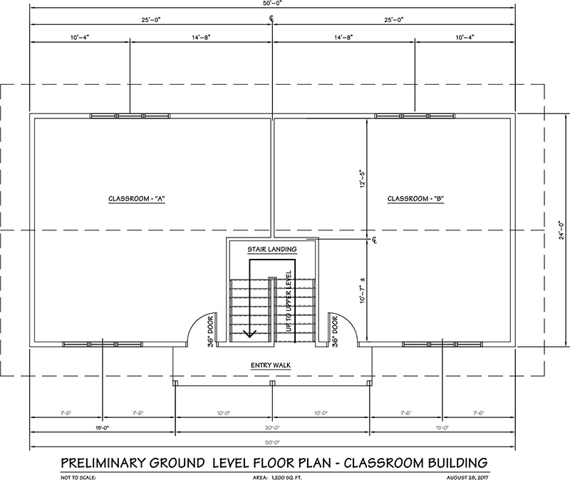 preliminary ground level floor plan