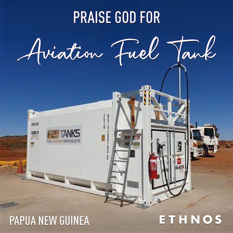 Praise God for aviation fuel tank in Papua New Guinea