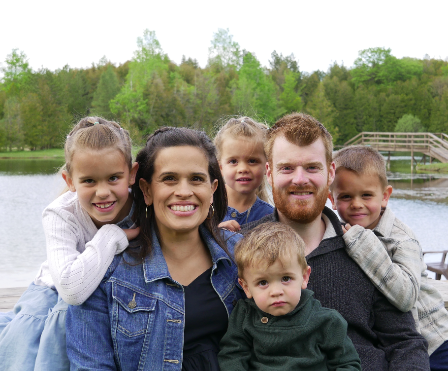 Scott and Jessica Brown, and family