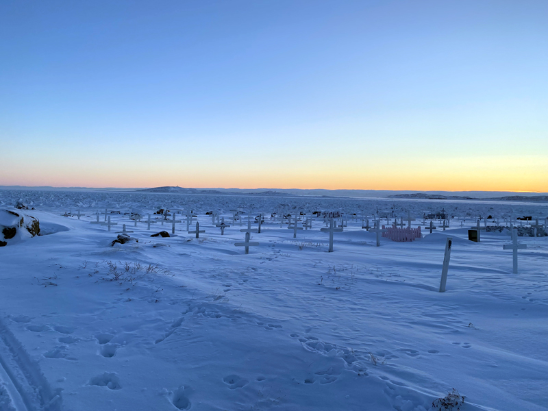 a graveyard in the Arctic