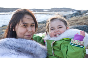 Inuit lady and girl