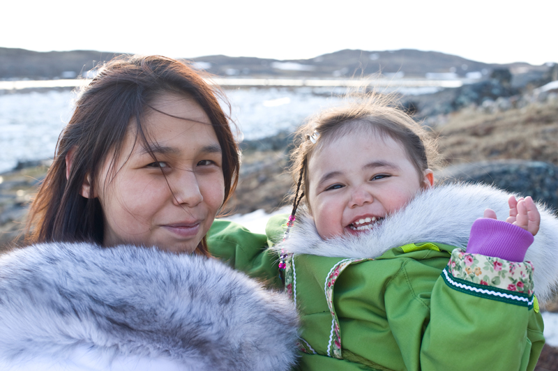 Inuit lady and girl