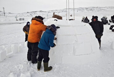building an igloo in Arctic Canada