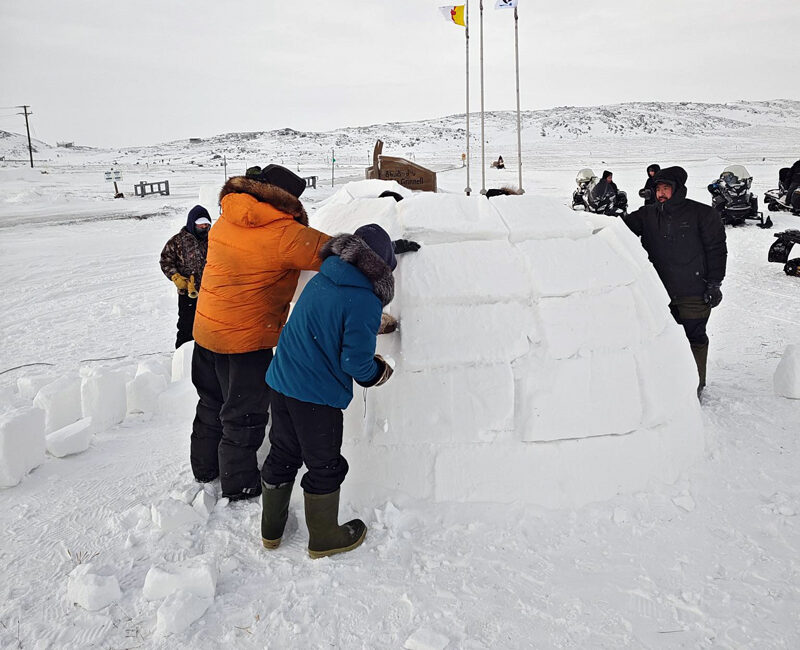 building an igloo in Arctic Canada