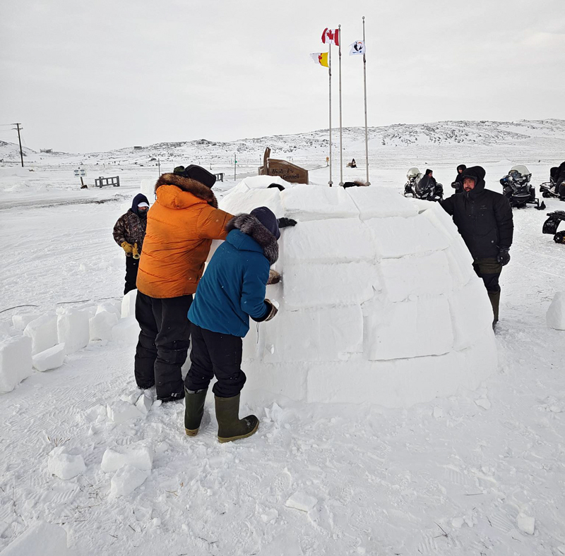 building an igloo in Arctic Canada