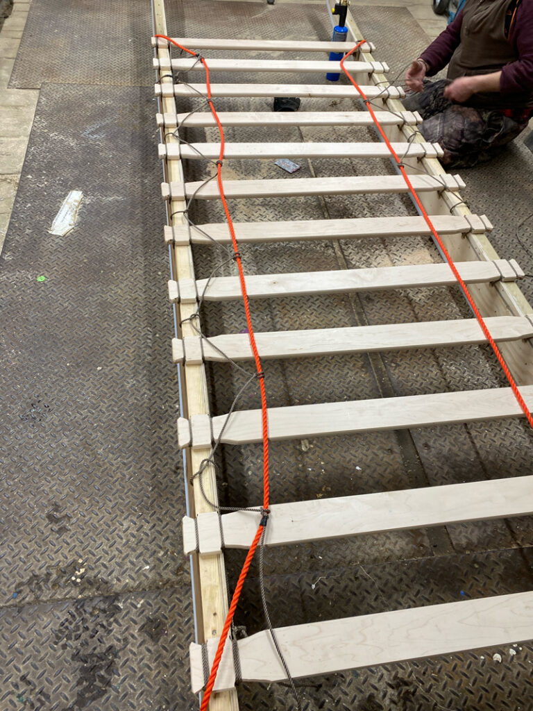 Inuit sled being built